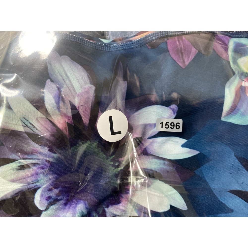 Live Love Dream Floral Leggings Women's Blue Pink Yoga Workout Pants Size L - Picture 9 of 9